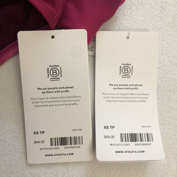 NWT Athleta Surf Blur Fuchsia Malibu Bikini Top Clean Medium Printed Bottom XS - Picture 3 of 8